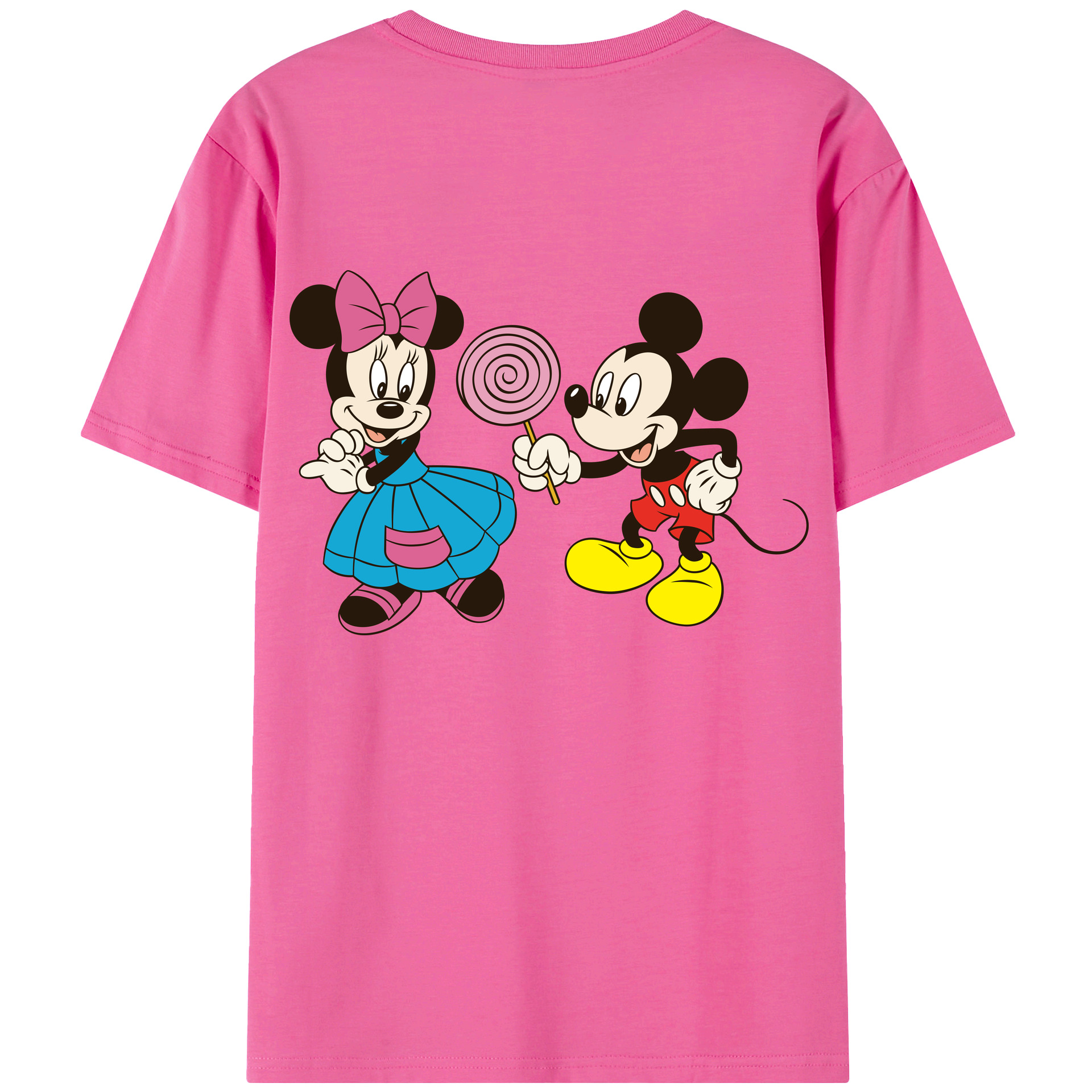（画像用） ミッキーマウス Mickey Mouse レディース半袖Tシャツ(バックプリント)